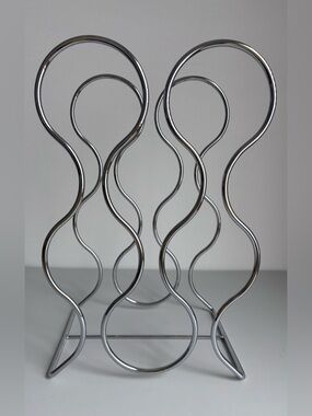 Chrome Silver Wine Rack - 6 Bottle Holder
